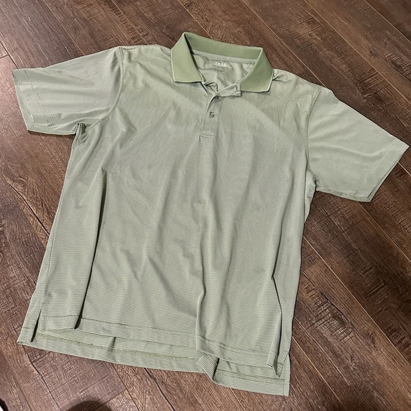 Izod XFG Cool FX Series Pin Striped Green Mens Polo Top Golf Shirt Size Large - Picture 1 of 6